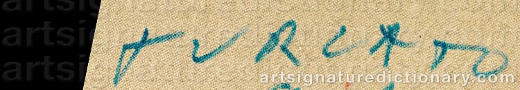 Authentic signature by Giulio TURCATO on artwork