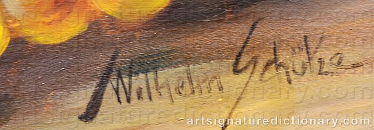 Authentic signature by Wilhelm SCHÜTZE on Painting/Watercolour artwork