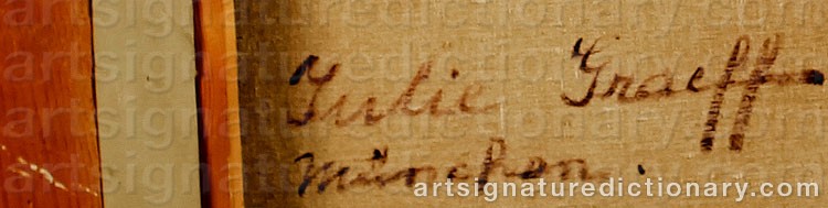 Authentic signature by Julie GRAEFF on  artwork