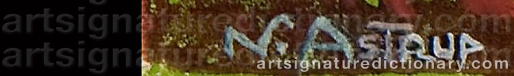 Authentic signature by Nikolai ASTRUP on  artwork