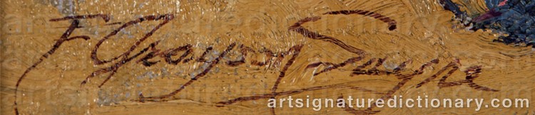 Authentic signature by Fred Grayson SAYRE on Painting/Watercolour artwork