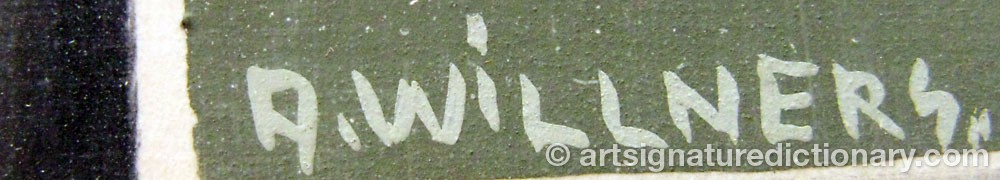 Authentic signature by Arne WILLNERS on  artwork