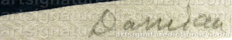 Authentic signature by Horia DAMIAN on  artwork