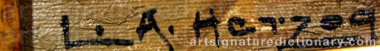 Authentic signature by L.a. HERZOG on  artwork