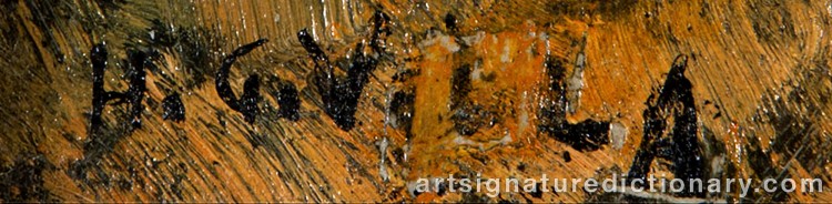 Authentic signature by Hernando Gonzallo VILLA on  artwork