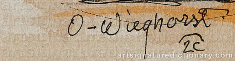 Authentic signature by Olaf Carl WIEGHORST on Painting/Watercolour artwork