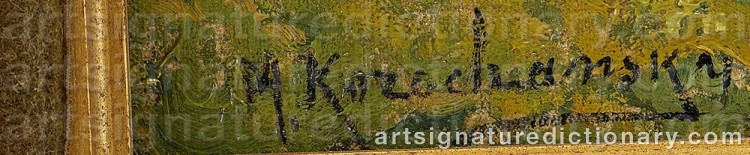 Authentic signature by Mikhail KOROCHANSKY on artwork