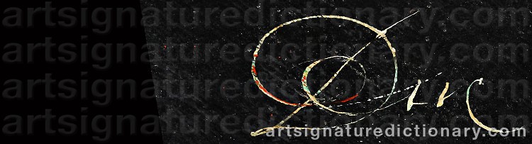 Authentic signature by Antoine DUC on  artwork