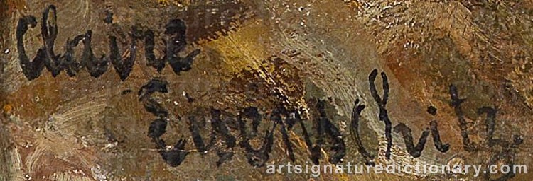 Authentic signature by Claire BERTRAND-EISENSCHITZ on  artwork
