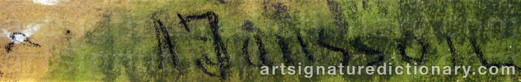 Authentic signature by August JANSSON on  artwork