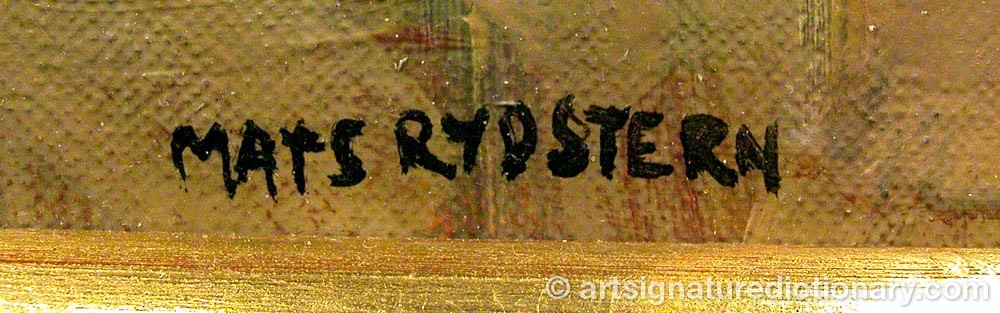 Authentic signature by Mats RYDSTERN on artwork
