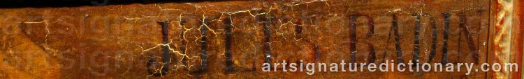 Authentic signature by Jean Jules BADIN on  artwork