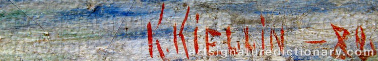 Authentic signature by K. KIELLIN on  artwork