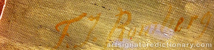 Authentic signature by F. J. ROMBERG on  artwork