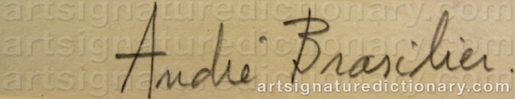 Authentic signature by André BRASILIER on Drawing/Graphic/Print artwork