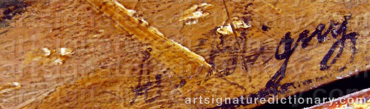 Authentic signature by Albert BLIGNY on  artwork