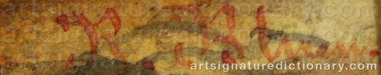 Authentic signature by Robert Frederick BLUM on  artwork