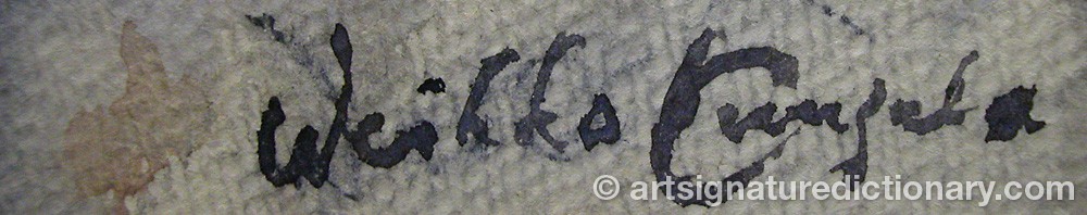 Authentic signature by Weikko KUUZELA on  artwork