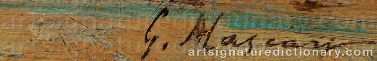 Authentic signature by Gustave MASCART on  artwork