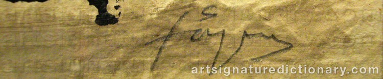 Forged signature of Antoni TAPIES