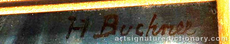 Authentic signature by Hans BUCHNER on Painting/Watercolour artwork