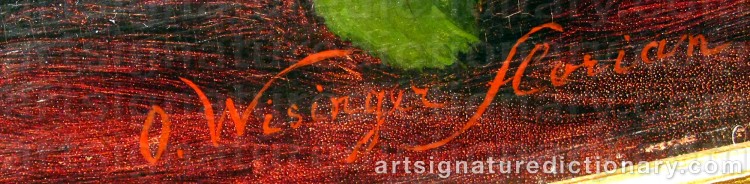 Authentic signature by Olga WISINGER-FLORIAN on  artwork