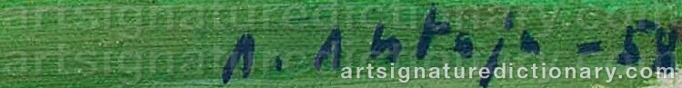 Authentic signature by Aarno AHTAJA on  artwork