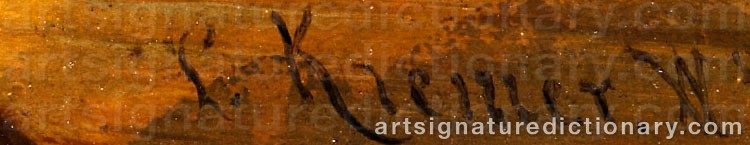 Authentic signature by Petrus KREMER on  artwork