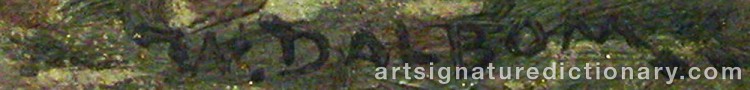 Authentic signature by W. DALBOM on  artwork
