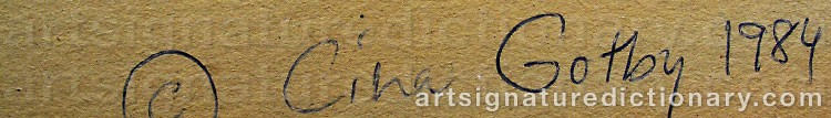 Authentic signature by Catharina GOTBY on  artwork