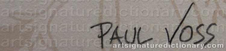 Authentic signature by Paul VOSS on artwork