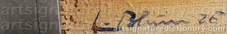 Authentic signature by Ludwig BLUM on  artwork