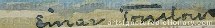 Authentic signature by Einar TORSSLOW on artwork