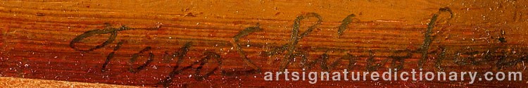 Authentic signature by Toyo SHINOHARA on artwork