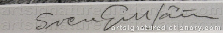 Authentic signature by Sven GILLSÄTER on Drawing/Graphic/Print artwork
