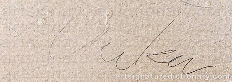Authentic signature by Günther UECKER on artwork