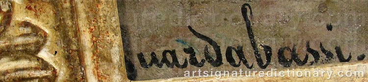 Authentic signature by Guerrino GUARDABASSI on  artwork