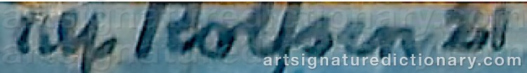 Authentic signature by Alf ROLFSEN on  artwork