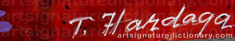 Authentic signature by Tarik HARDAGA on Painting/Watercolour artwork