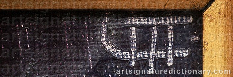 Authentic signature by Sally Nikolai PHILIPSEN on  artwork