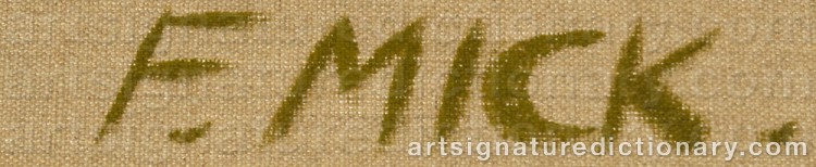 Authentic signature by Finn MICKELBORG on  artwork