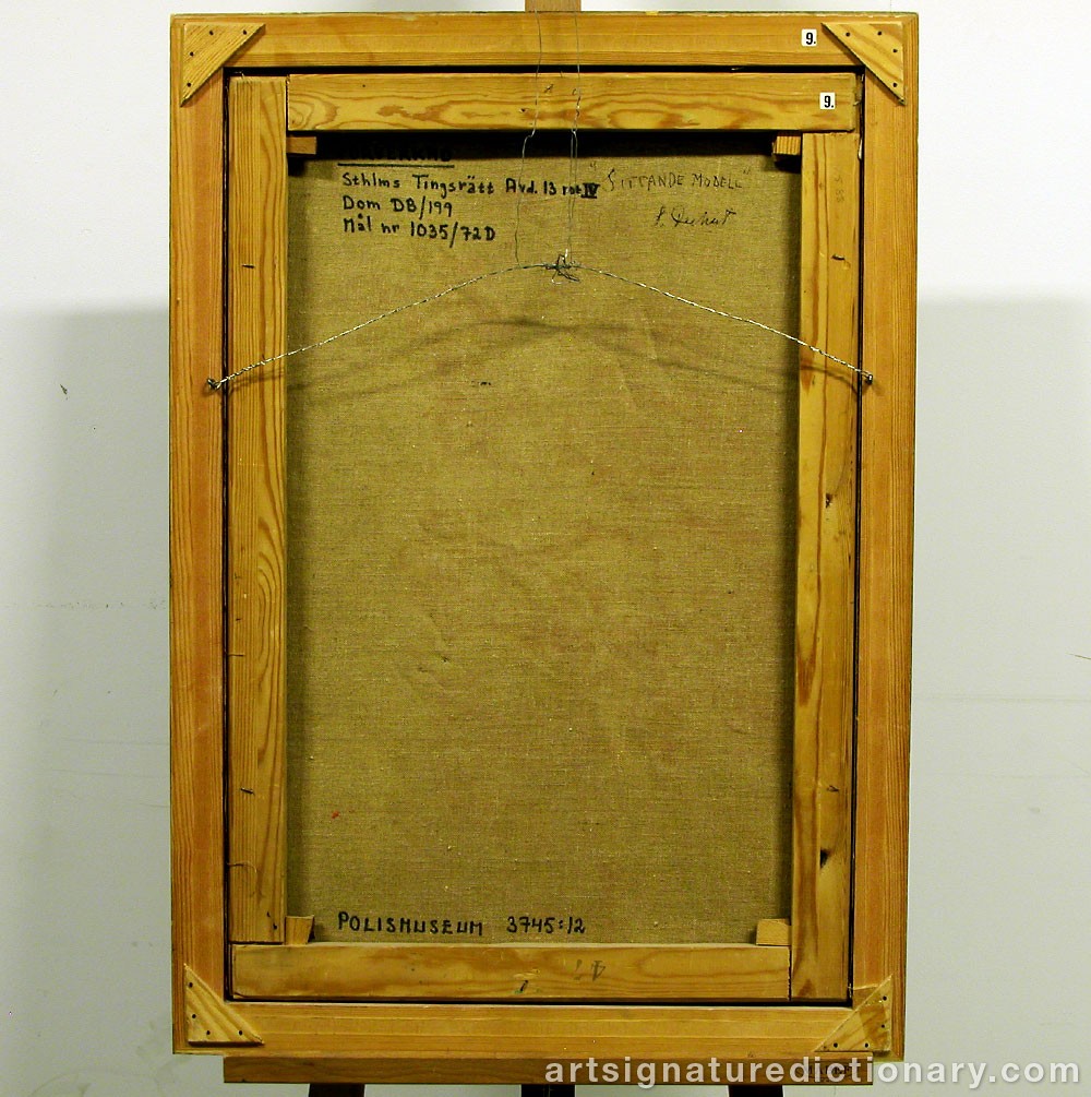 Close-up details showing Siri DERKERT signature forgery characteristics