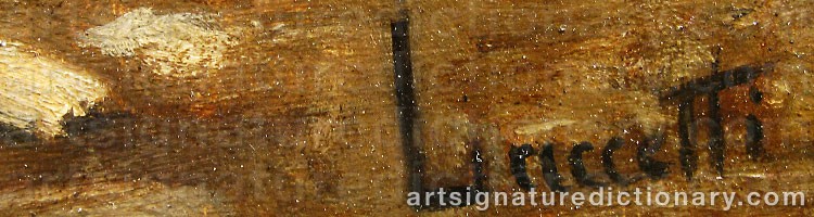 Authentic signature by Valerio LACCETTI on  artwork