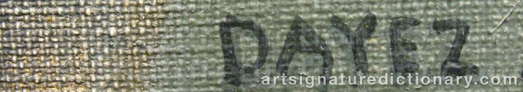Authentic signature by Georges DAYEZ on  artwork