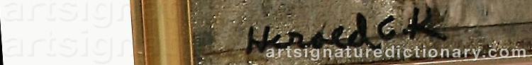 Authentic signature by Herold G. KRISTENSEN on  artwork