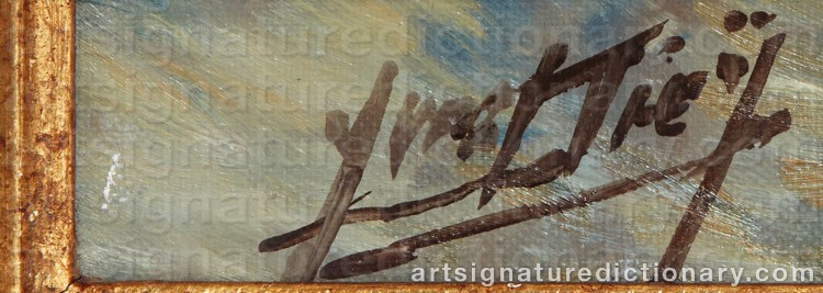 Authentic signature by Yves DIEY on  artwork
