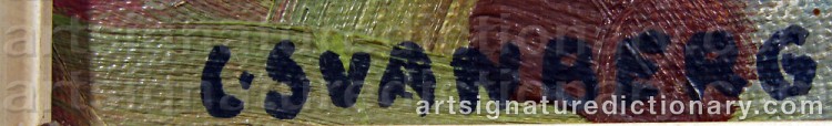 Authentic signature by Carl SVANBERG on  artwork