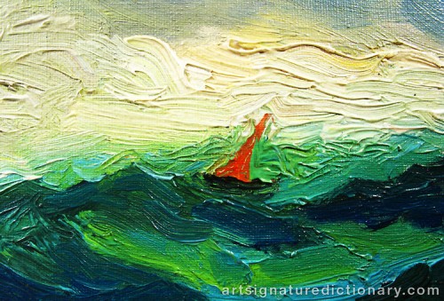 Close-up details showing Emil NOLDE signature forgery characteristics