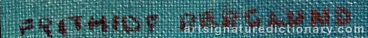 Signature by Frithiof BERGLUND