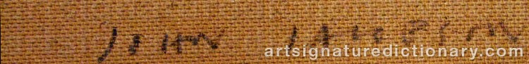 Authentic signature by John JACOBSON on artwork